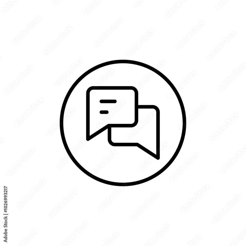Chats icon Thin vector set Chats icon Thin vector set