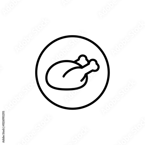 Chicken icon Thin vector set