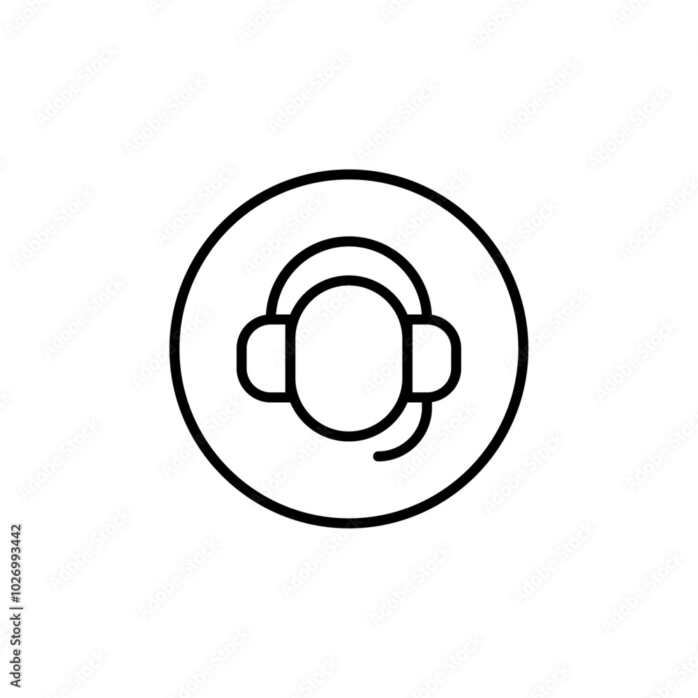 Customer service agent icon Thin vector set Customer service agent icon Thin vector set