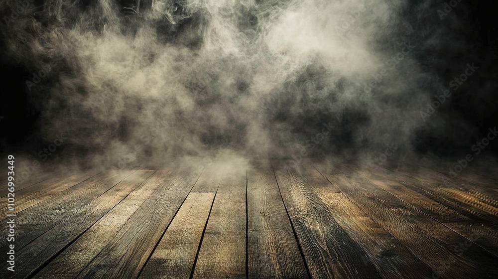 Smoke Filling a Dark Wooden Room Smoke Filling a Dark Wooden Room