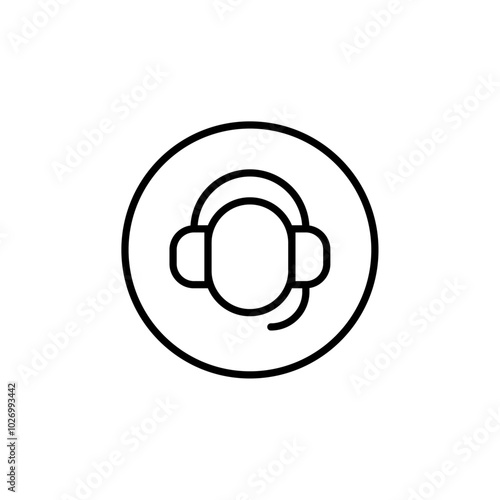 Customer service agent icon Thin vector set