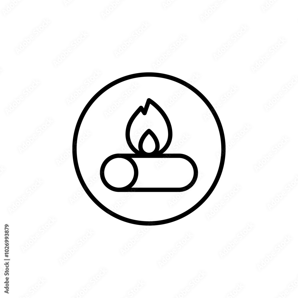 Fire wood icon Thin vector set Fire wood icon Thin vector set