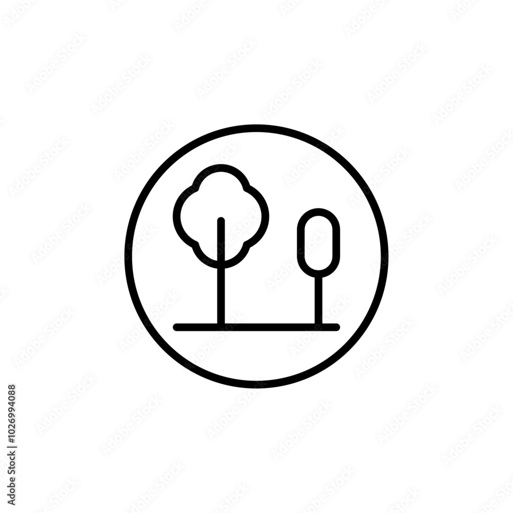 Forest icon Thin vector set Forest icon Thin vector set