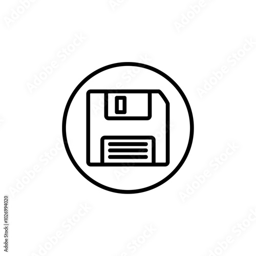 Floppy disk icon Thin vector set