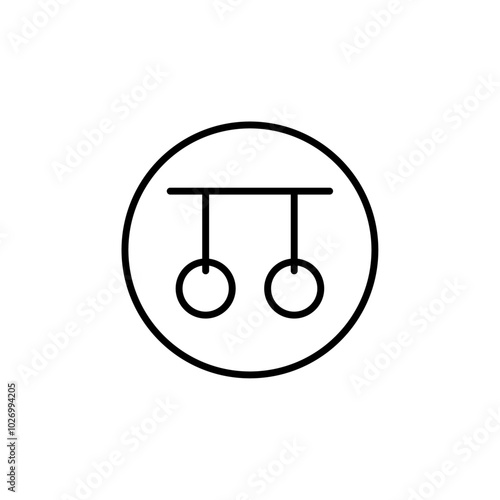 Gymnastics ring icon Thin vector set