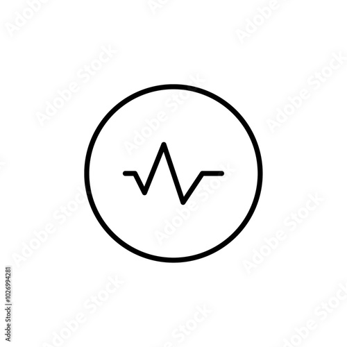 Heartbeat icon Thin vector set