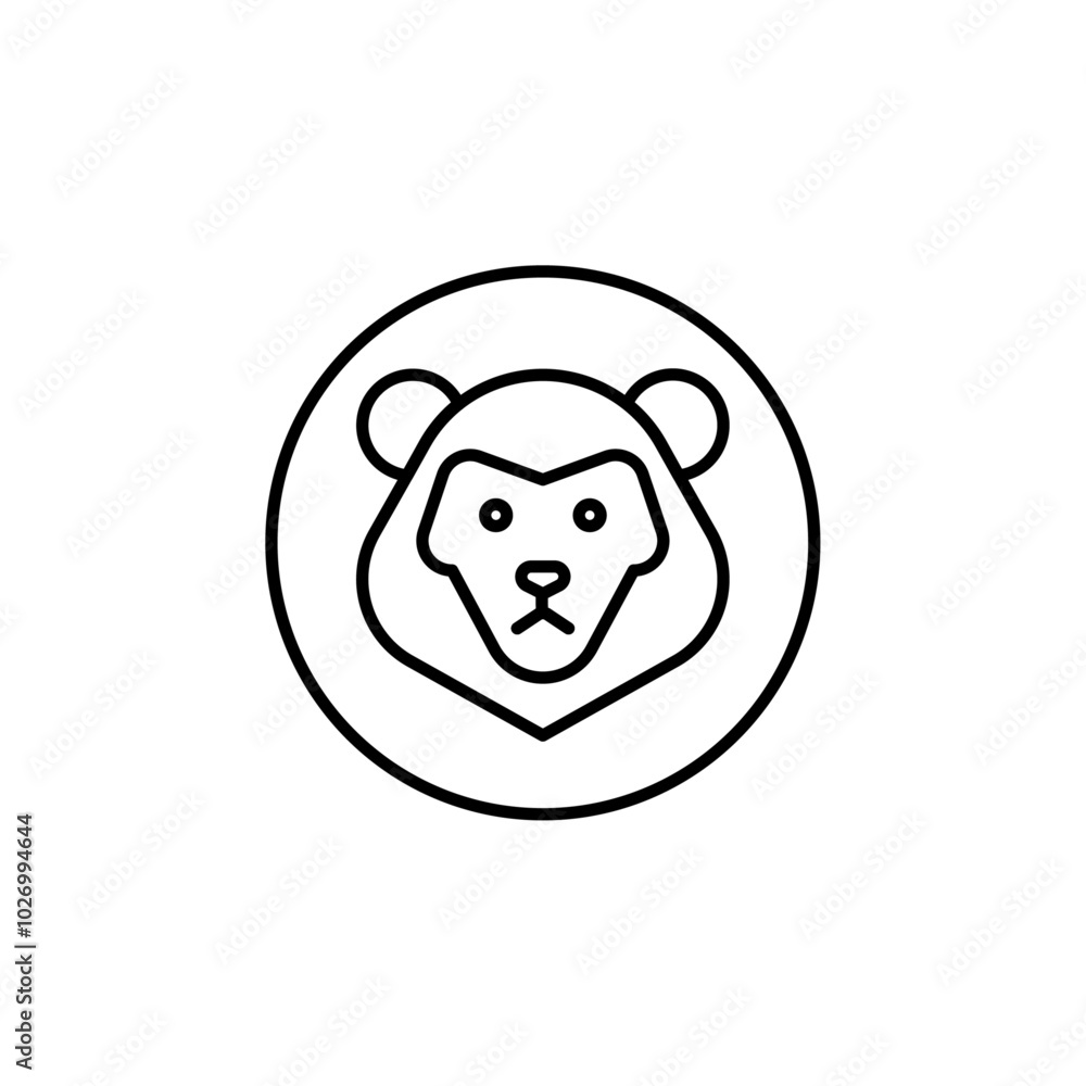Lion icon Thin vector set Lion icon Thin vector set