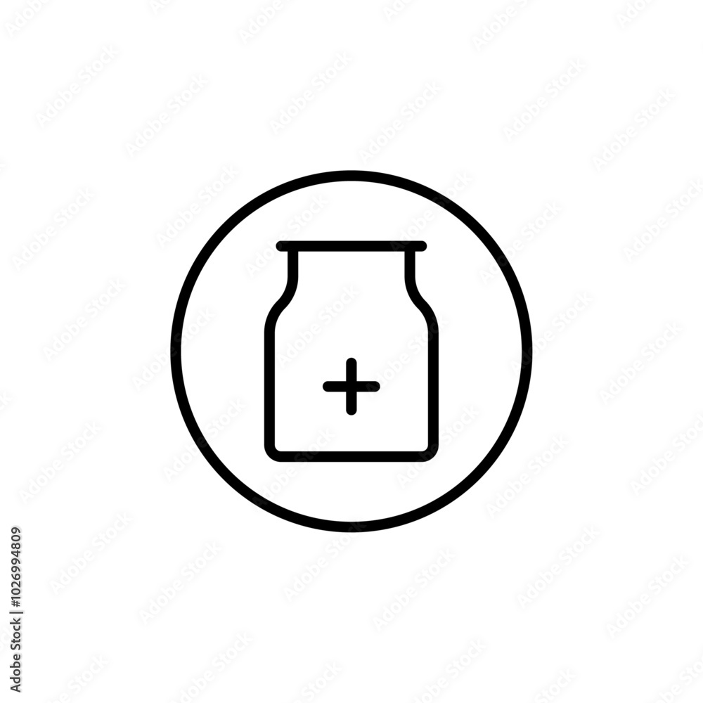 Medicine bottle icon Thin vector set Medicine bottle icon Thin vector set