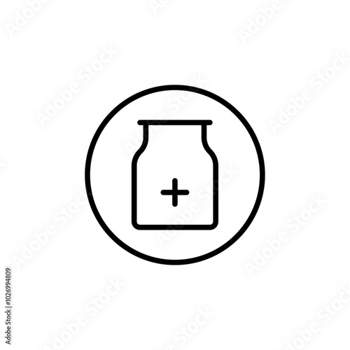 Medicine bottle icon Thin vector set