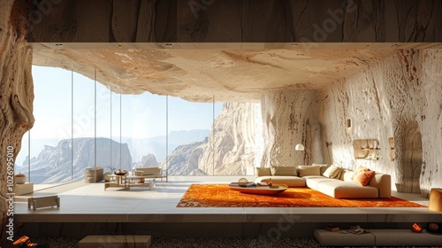 Modern Cave House with Stunning Mountain View