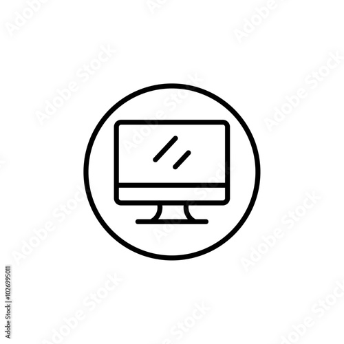 Monitor icon Thin vector set