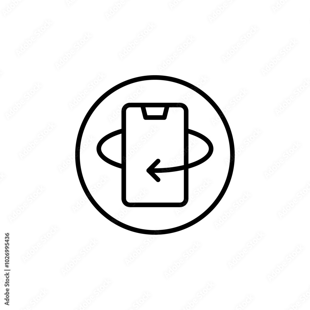 Fototapeta premium Phone rotate icon Thin vector set