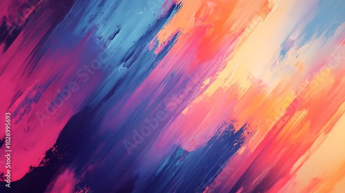 Abstract Diagonal Brushstrokes in Vibrant Colors