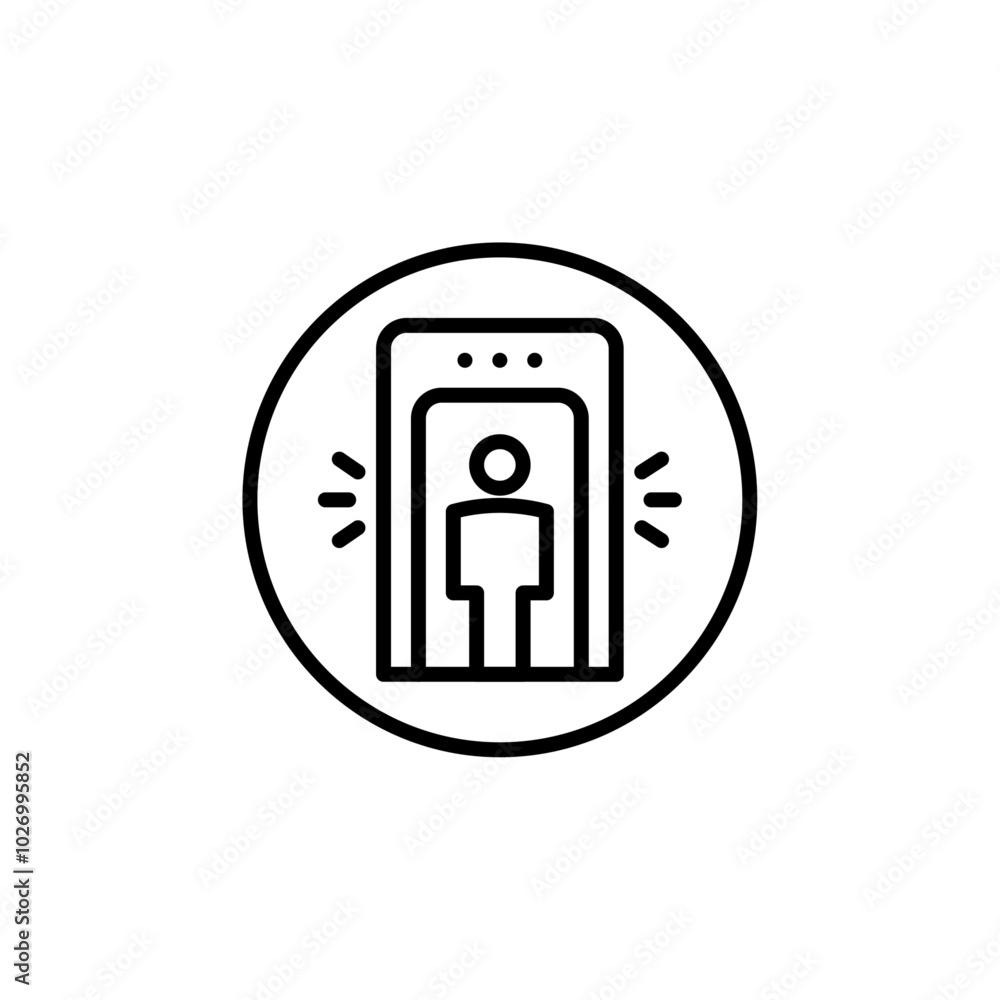 Security gate icon Thin vector set Security gate icon Thin vector set