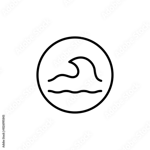 Sea icon Thin vector set