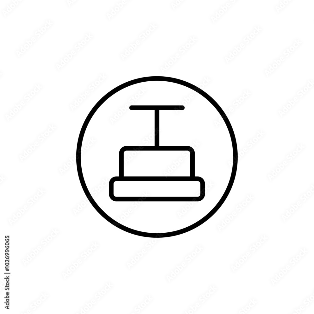 Ski lift icon Thin vector set Ski lift icon Thin vector set