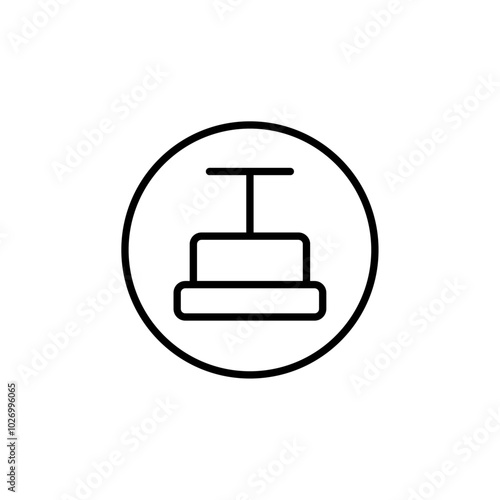 Ski lift icon Thin vector set