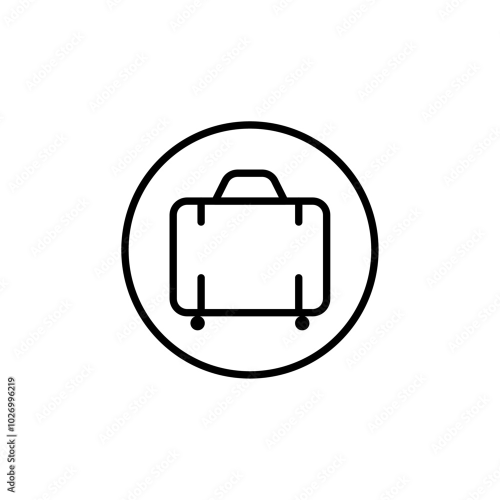 Suitcase icon Thin vector set Suitcase icon Thin vector set