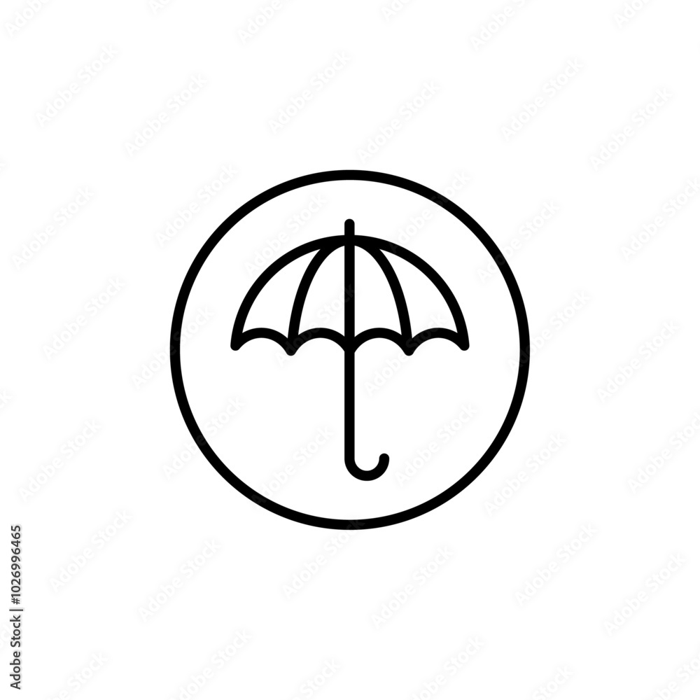 Umbrella icon Thin vector set Umbrella icon Thin vector set