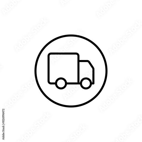 Truck icon Thin vector set