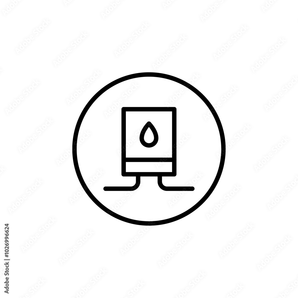 Water heater icon Thin vector set Water heater icon Thin vector set