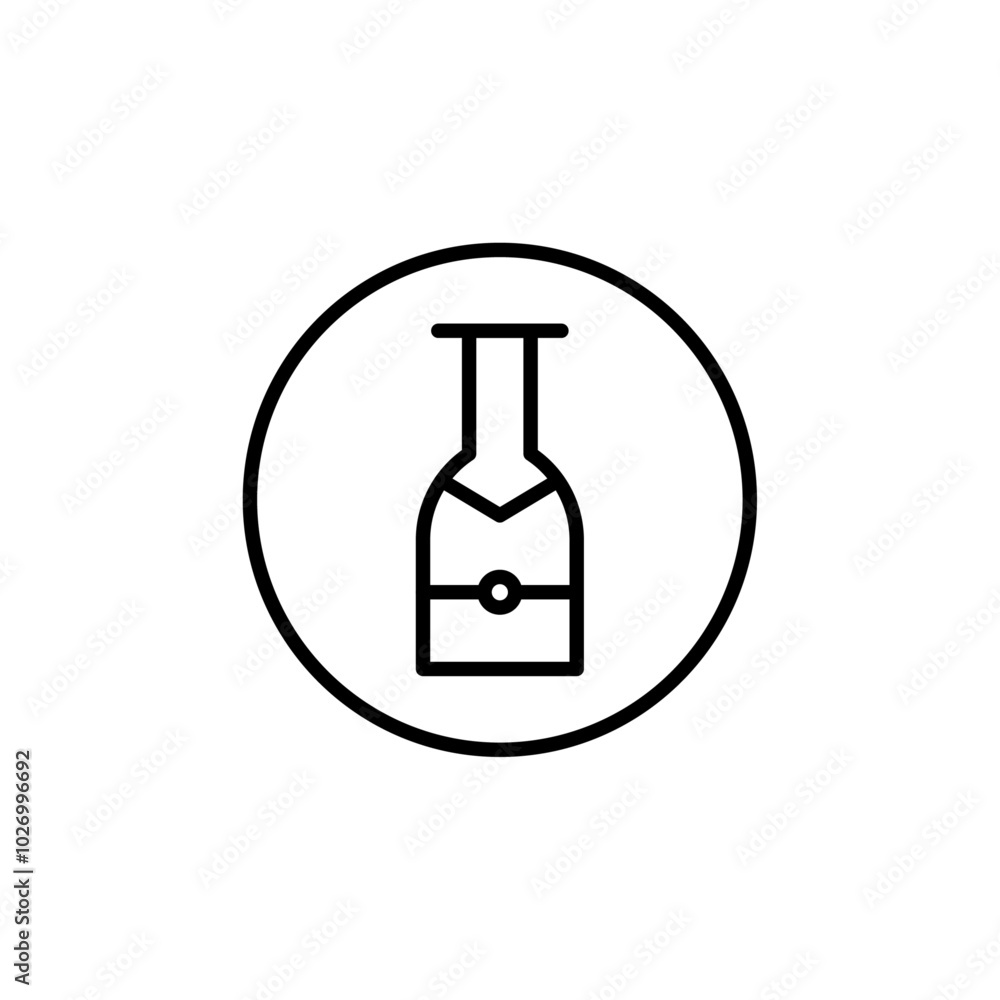 Wine bottle icon Thin vector set Wine bottle icon Thin vector set