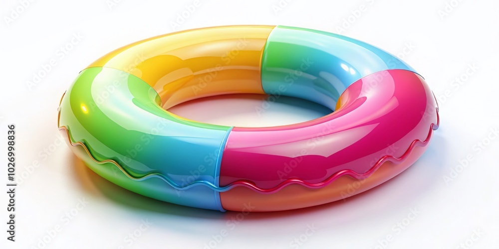 Obraz premium Realistic 3D Swim Ring for Summer Fun - Isolated Circle for Vacation Themes