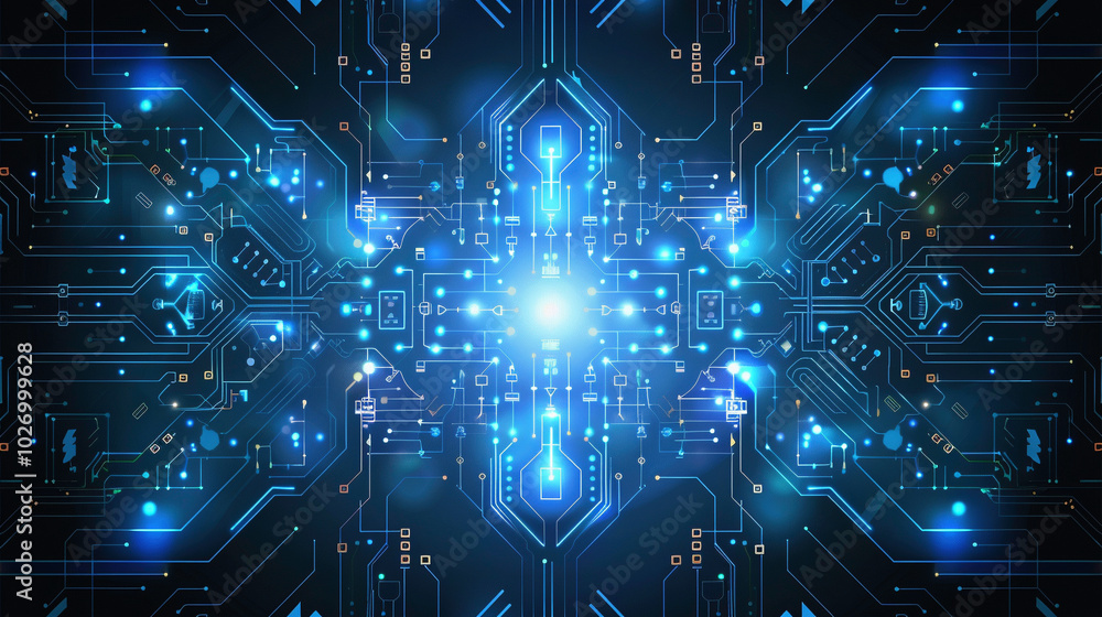 Futuristic digital background with blue tones Futuristic digital background with blue tones