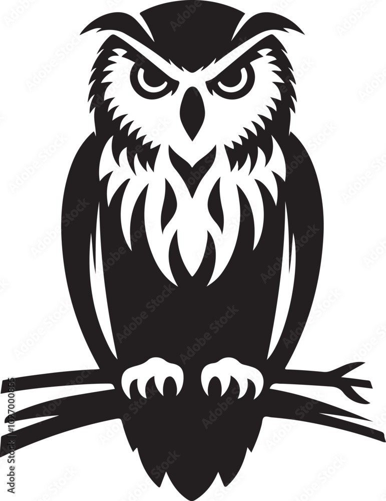 Fototapeta premium Eagle owl isolated vector illustration on white background
