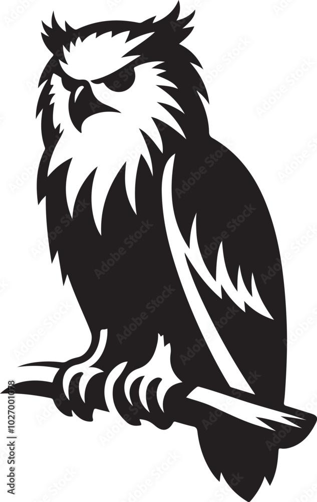 Obraz premium Eagle owl isolated vector illustration on white background