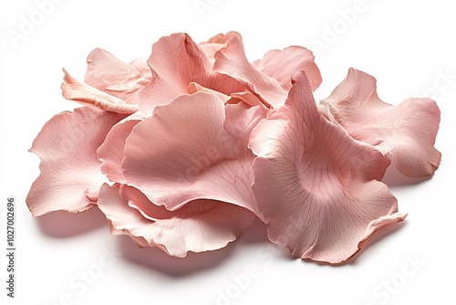 Wallpaper Mural Delicate blush petals artfully displayed, highlighting their soft textures and gentle tones against a pristine white backdrop for a striking effect. Torontodigital.ca