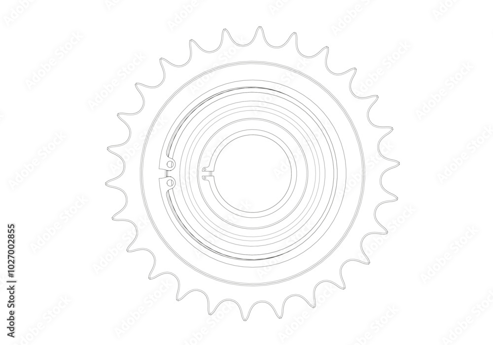 Gear on a white background. Mechanical engineering. Gear on a white background. Mechanical engineering.