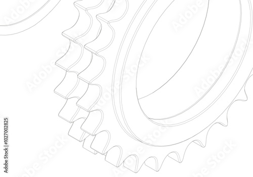 Gear on a white background. Mechanical engineering.