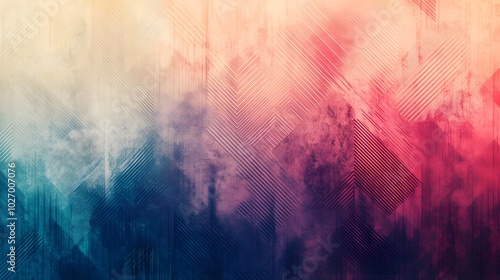 Abstract Artwork with Geometric Shapes and Color Gradients