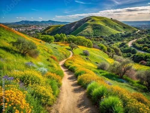 Scenic Hiking Trail in Santiago Oaks Regional Park, Orange County, California photo