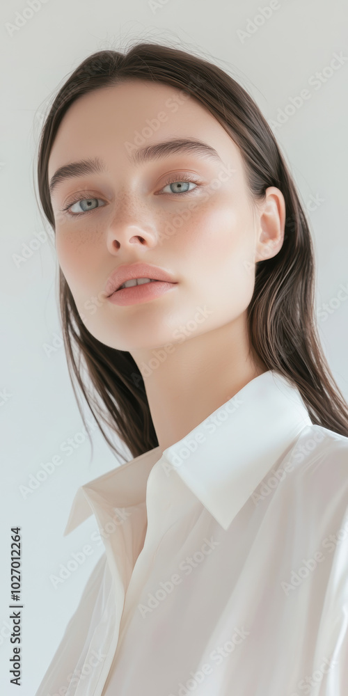 Elegant Portrait of Woman in Minimalist Style Elegant Portrait of Woman in Minimalist Style