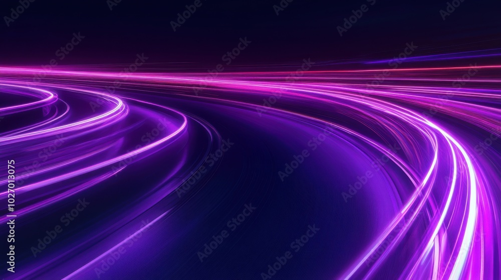 Gradient of seafoam to lavender neon road speed. Light abstract laser trace from the movement of cars. LED curves fast strips. Gradient of seafoam to lavender neon road speed. Light abstract laser trace from the movement of cars. LED curves fast strips.