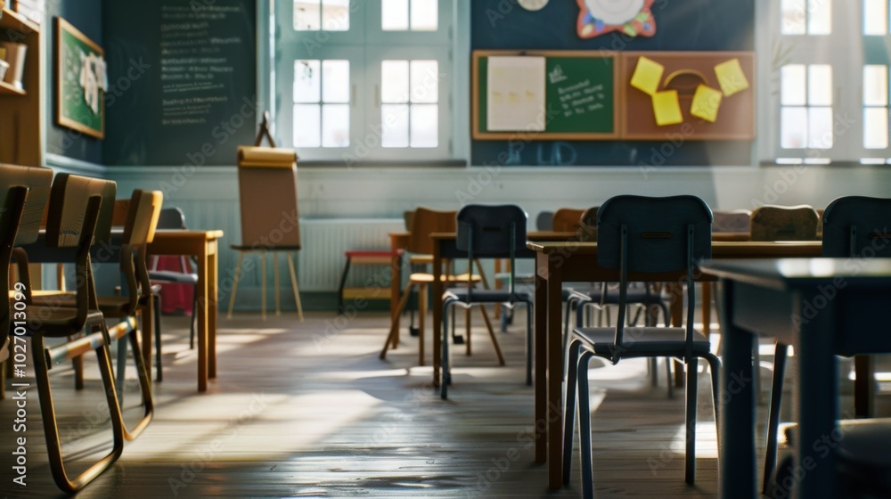 Modern school interior setup Modern school interior setup