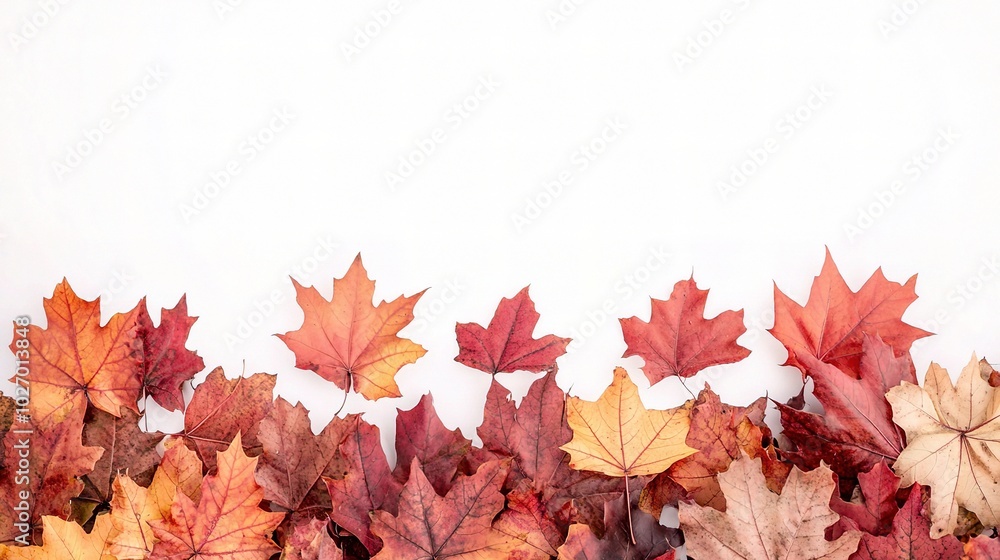 Fototapeta premium Autumn Leaves on White Background