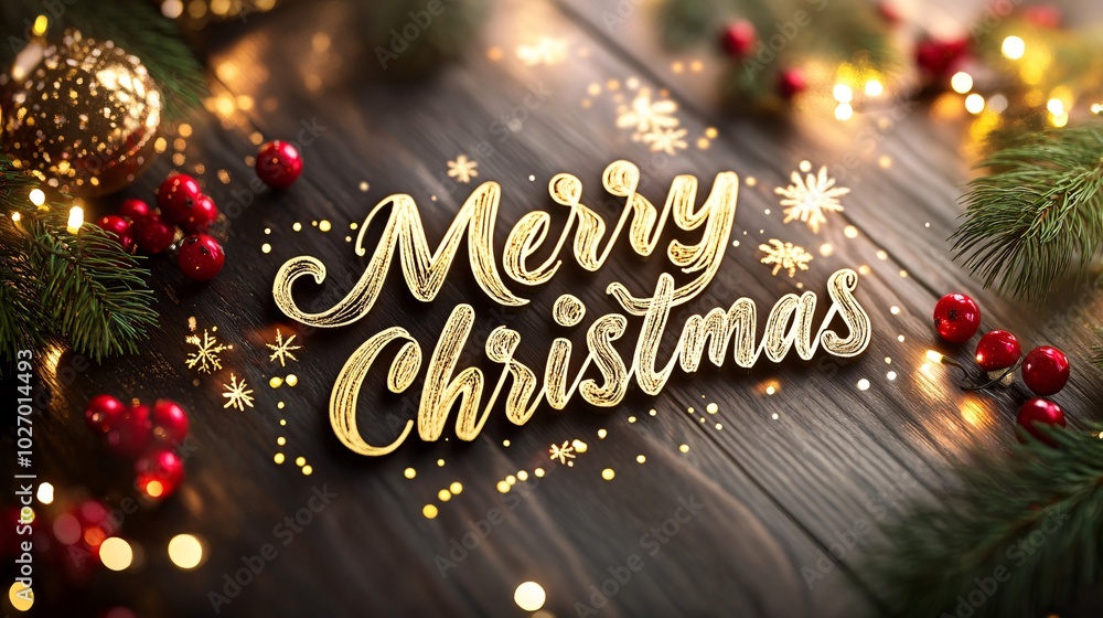 Elegant Gold Calligraphy Merry Christmas Design Elegant Gold Calligraphy Merry Christmas Design