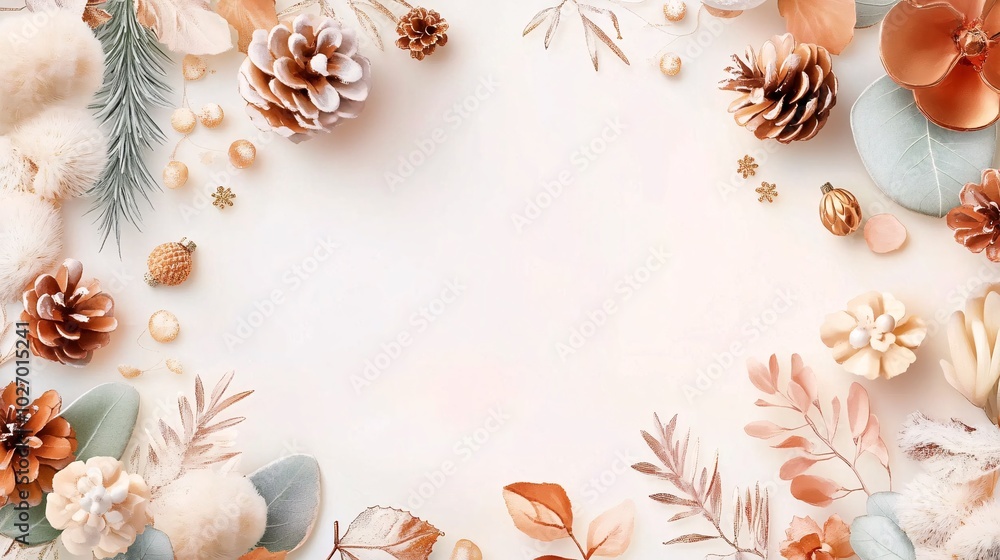Obraz premium Festive Winter Border for Merry Christmas Celebration