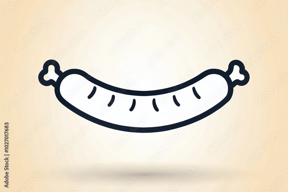 Sleek black outline sausage icon designed for website aesthetics—clean and contemporary vector illustration perfect for modern digital interfaces and Sleek black outline sausage icon designed for website aesthetics—clean and contemporary vector illustration perfect for modern digital interfaces and