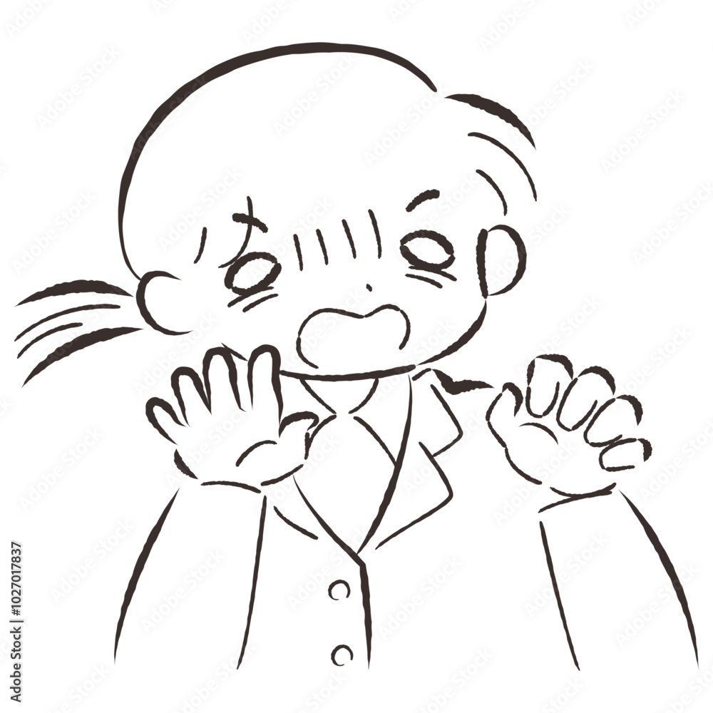 驚いて青ざめるスーツを着た女性のイラスト 驚いて青ざめるスーツを着た女性のイラスト