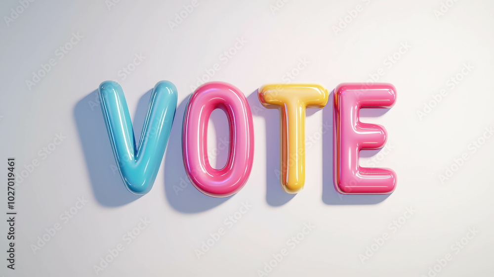 Vote: Colorful Inflatable Letters Spell Out Vote: Colorful Inflatable Letters Spell Out