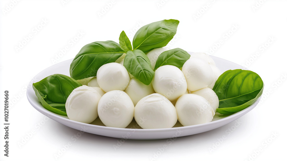 cheese with basil leaves, basil salad with mini mozzarella balls and green basil leafs cheese with basil leaves, basil salad with mini mozzarella balls and green basil leafs