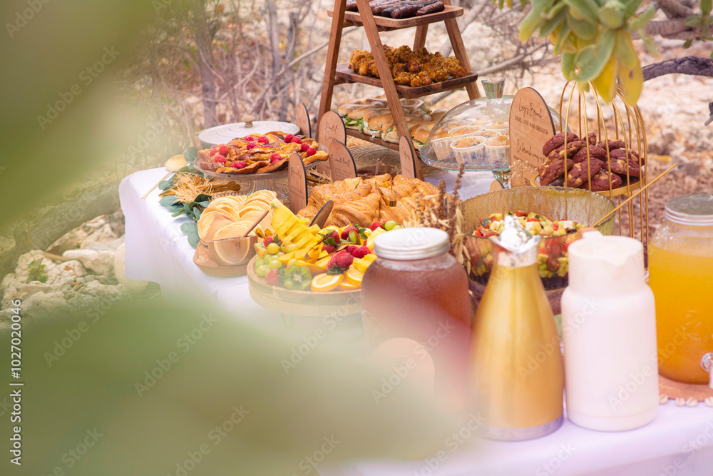 still life with fruits and flowers