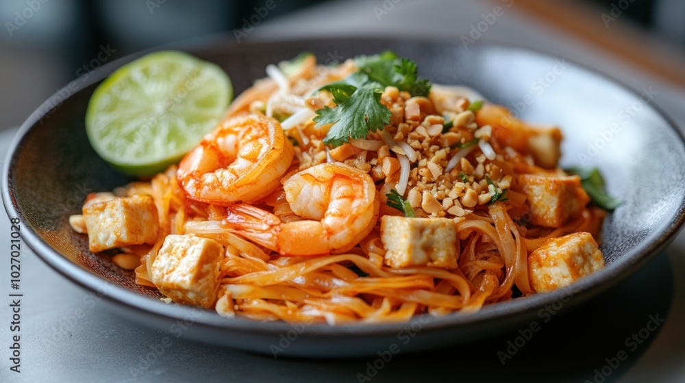 Delicious Pad Thai with Shrimp and Tofu Delicious Pad Thai with Shrimp and Tofu
