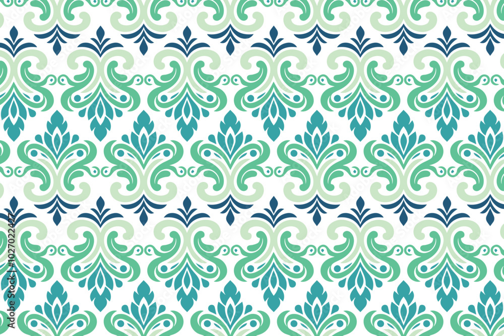 Abstract Floral and Geometric Seamless Pattern Design for Textiles Featuring Colorful Blossoms Damask and Elegant Vintage Details for Fashion and Fabric Applications Abstract Floral and Geometric Seamless Pattern Design for Textiles Featuring Colorful Blossoms Damask and Elegant Vintage Details for Fashion and Fabric Applications