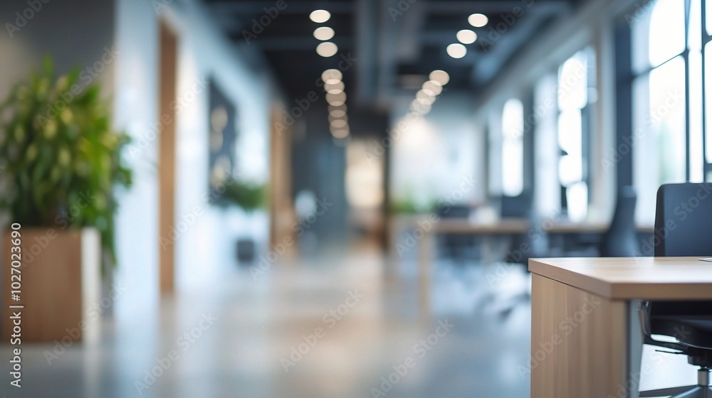 Fototapeta premium Modern Office Space with Out of Focus Background