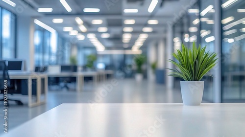 Wallpaper Mural Modern Office with Green Plant on Table Torontodigital.ca